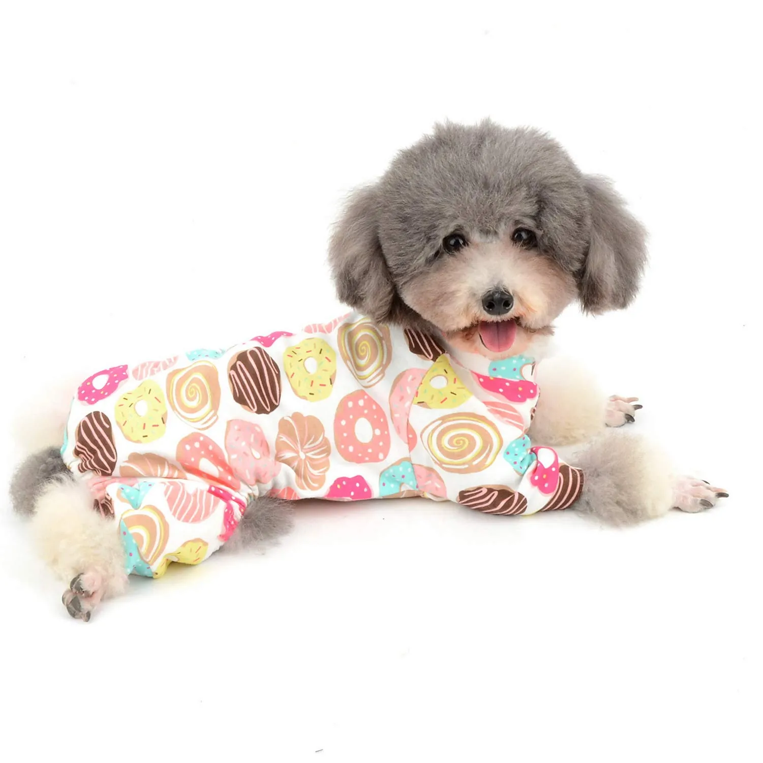 Zunea - Tuta per cani di piccola taglia, in cotone, motivo papere, copre le quattro zampe, unisex, per cani, gatti altri piccoli animali domestici - immagine 8