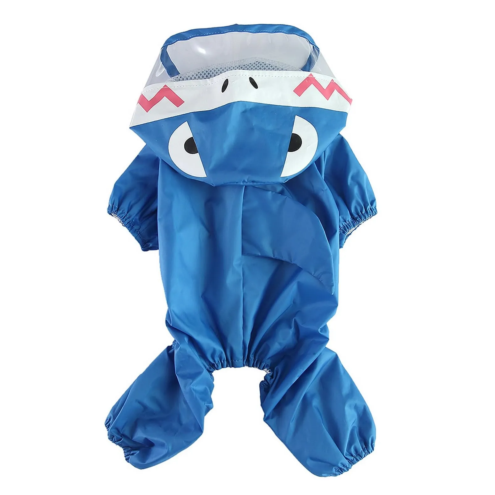 SMALLLEE_LUCKY_STORE - Giacca impermeabile per cani di piccola taglia con guinzaglio con cappuccio e anello a D per cuccioli, giacca da pioggia a 4 gambe, leggera impermeabile, taglia XL, Blu - immagine 8