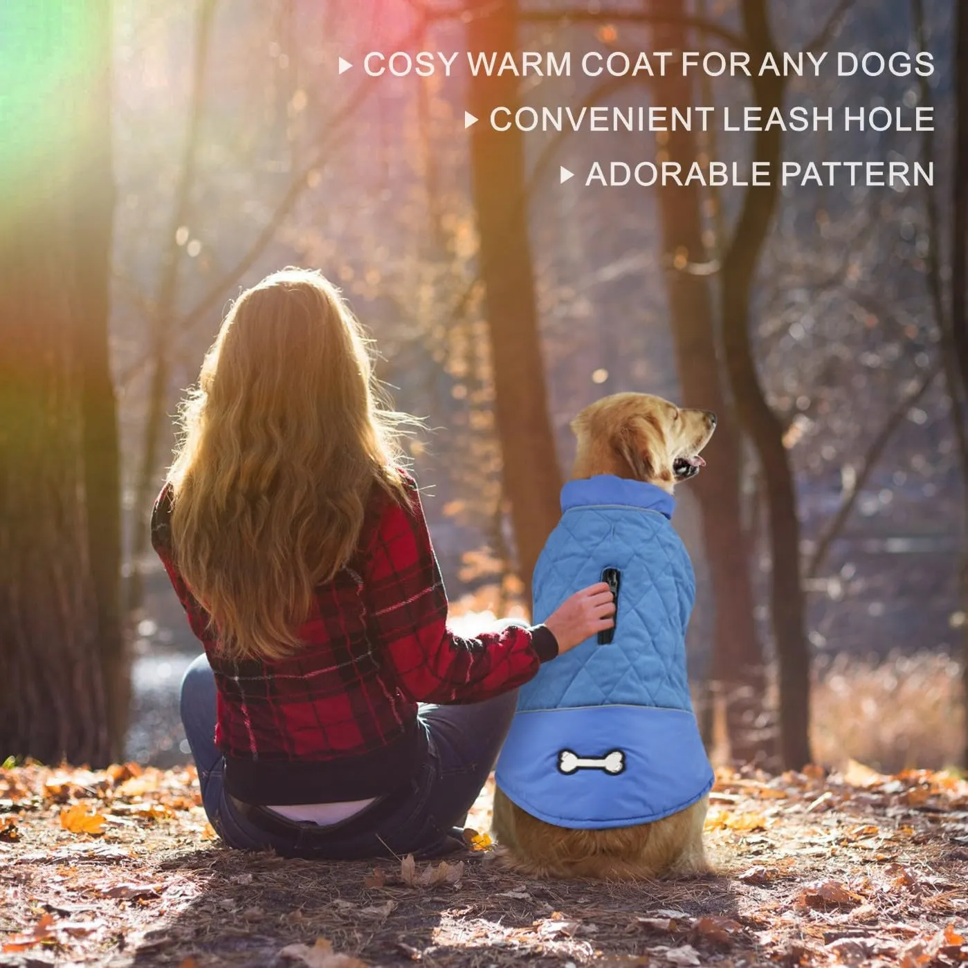 Idepet Cappotto per cani antivento Giacca invernale calda, Tuta da neve anti-neve Abbigliamento per cani per cani di taglia piccola e media con foro per imbracatura Blu Rosa Grigio - immagine 3
