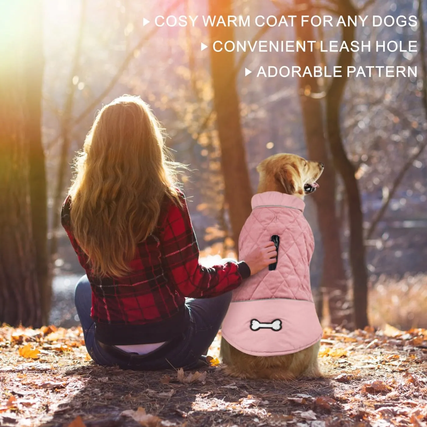 Idepet Cappotto per cani antivento Giacca invernale calda, Tuta da neve anti-neve Abbigliamento per cani per cani di taglia piccola e media con foro per imbracatura Blu Rosa Grigio - immagine 5