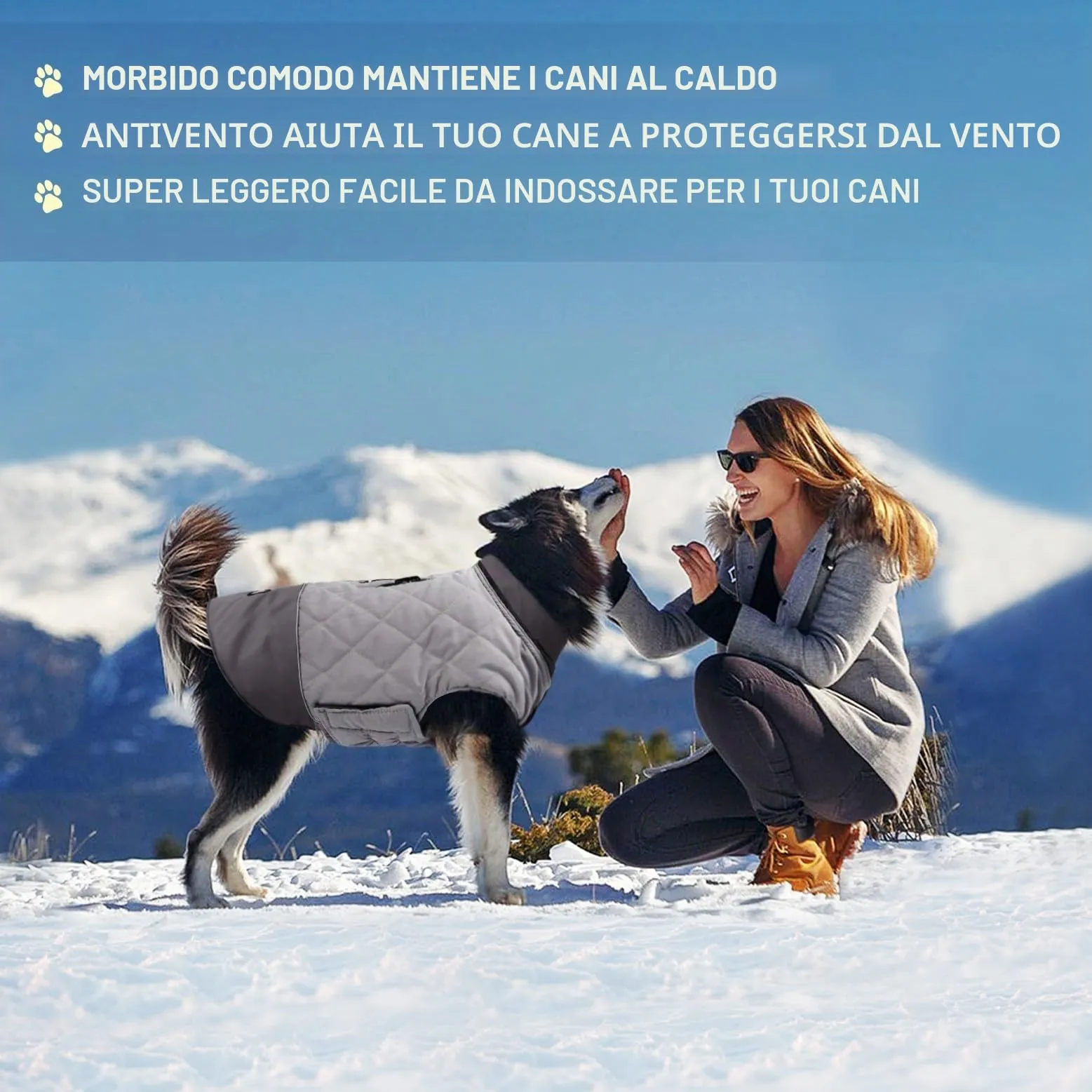 Idepet Cappotto per cani antivento Giacca invernale calda, Tuta da neve anti-neve Abbigliamento per cani per cani di taglia piccola e media con foro per imbracatura Blu Rosa Grigio - immagine 7