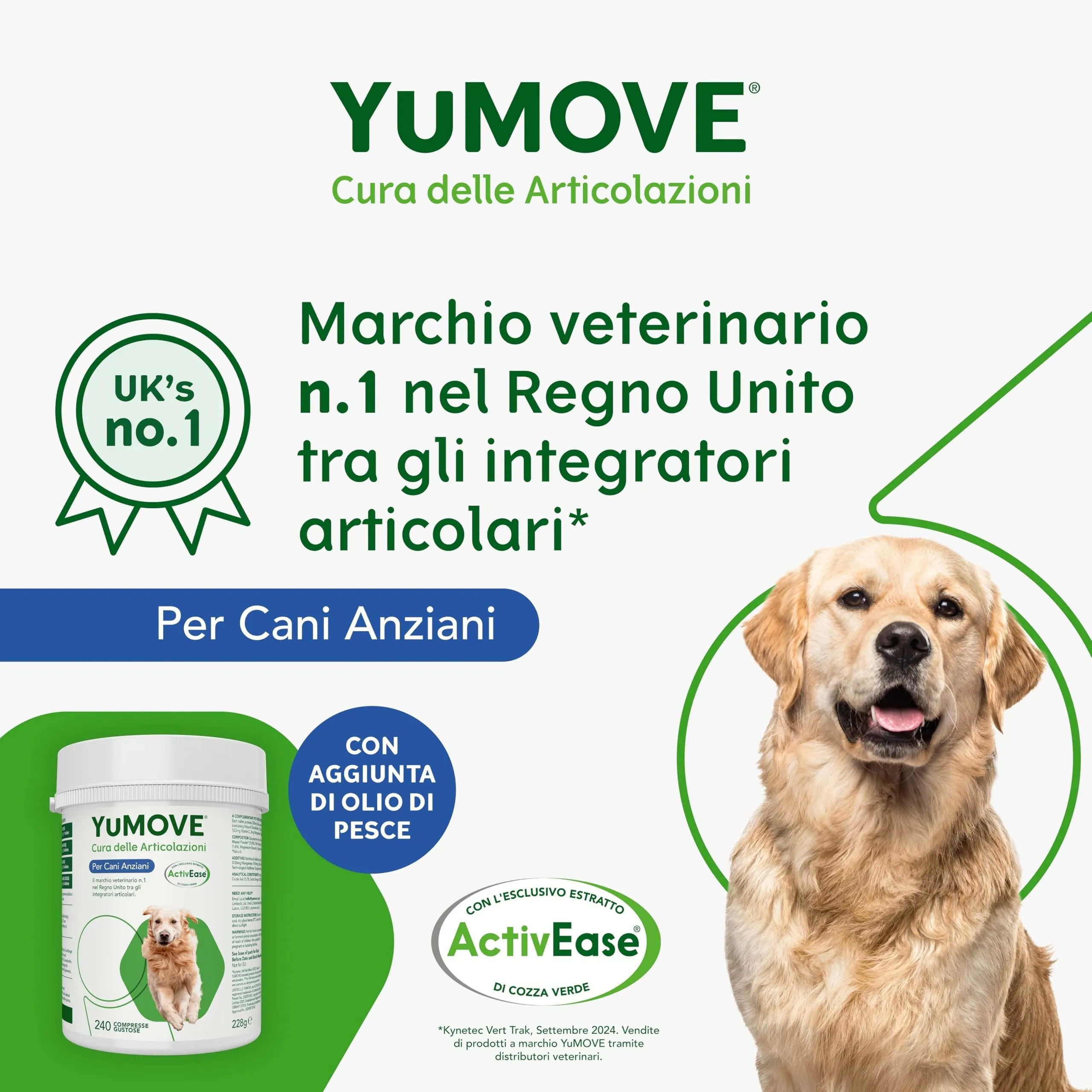 Yumove Integratore Articolazioni Cane Senior 8+ – 240 Compresse ActivEase - immagine 2