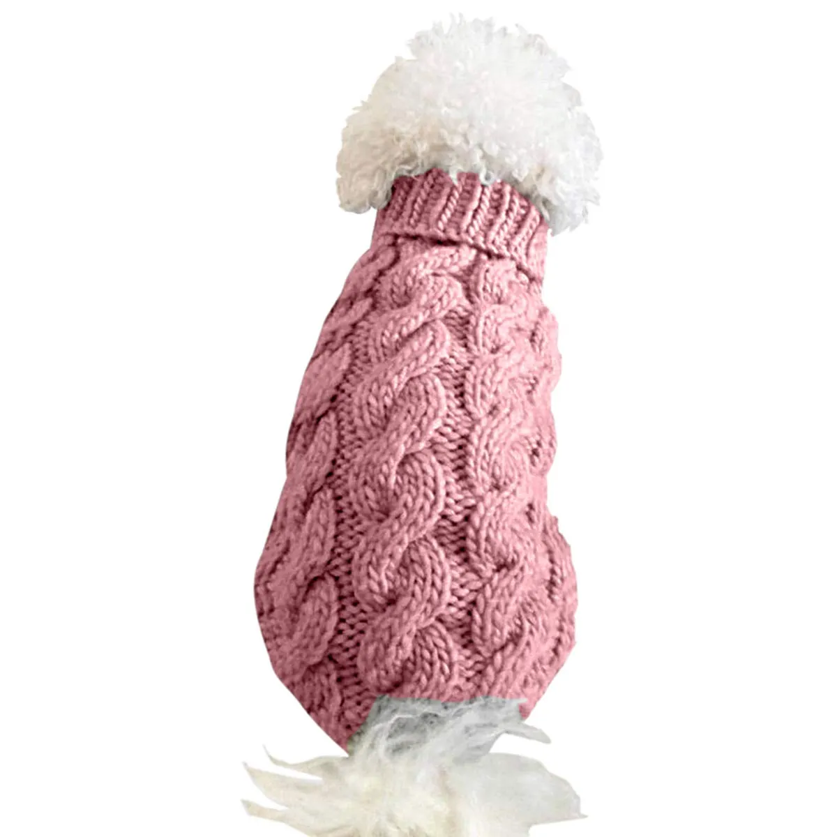 Cane da compagnia dolcevita lavorato a maglia maglione cappotto inverno scaldino ispessimento pullover maglieria cappotto all'uncinetto vestiti per piccolo cane medio grande cucciolo gatto - immagine 5