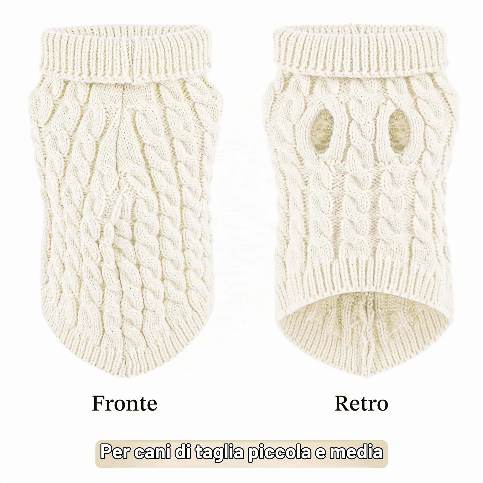 Cane da compagnia dolcevita lavorato a maglia maglione cappotto inverno scaldino ispessimento pullover maglieria cappotto all'uncinetto vestiti per piccolo cane medio grande cucciolo gatto - immagine 2