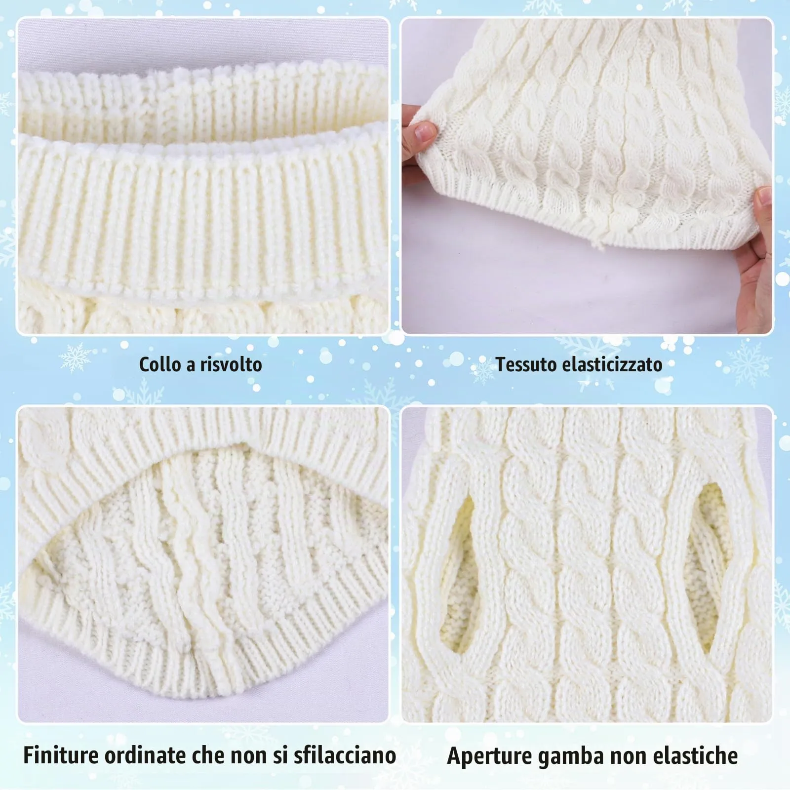 Cane da compagnia dolcevita lavorato a maglia maglione cappotto inverno scaldino ispessimento pullover maglieria cappotto all'uncinetto vestiti per piccolo cane medio grande cucciolo gatto - immagine 3