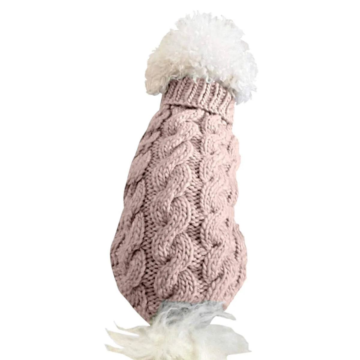 Dolcevita in maglia, maglione per cane da compagnia, cappotto invernale, scaldino per gatto e cane da piccolo a grande (L, kaki) - immagine 4