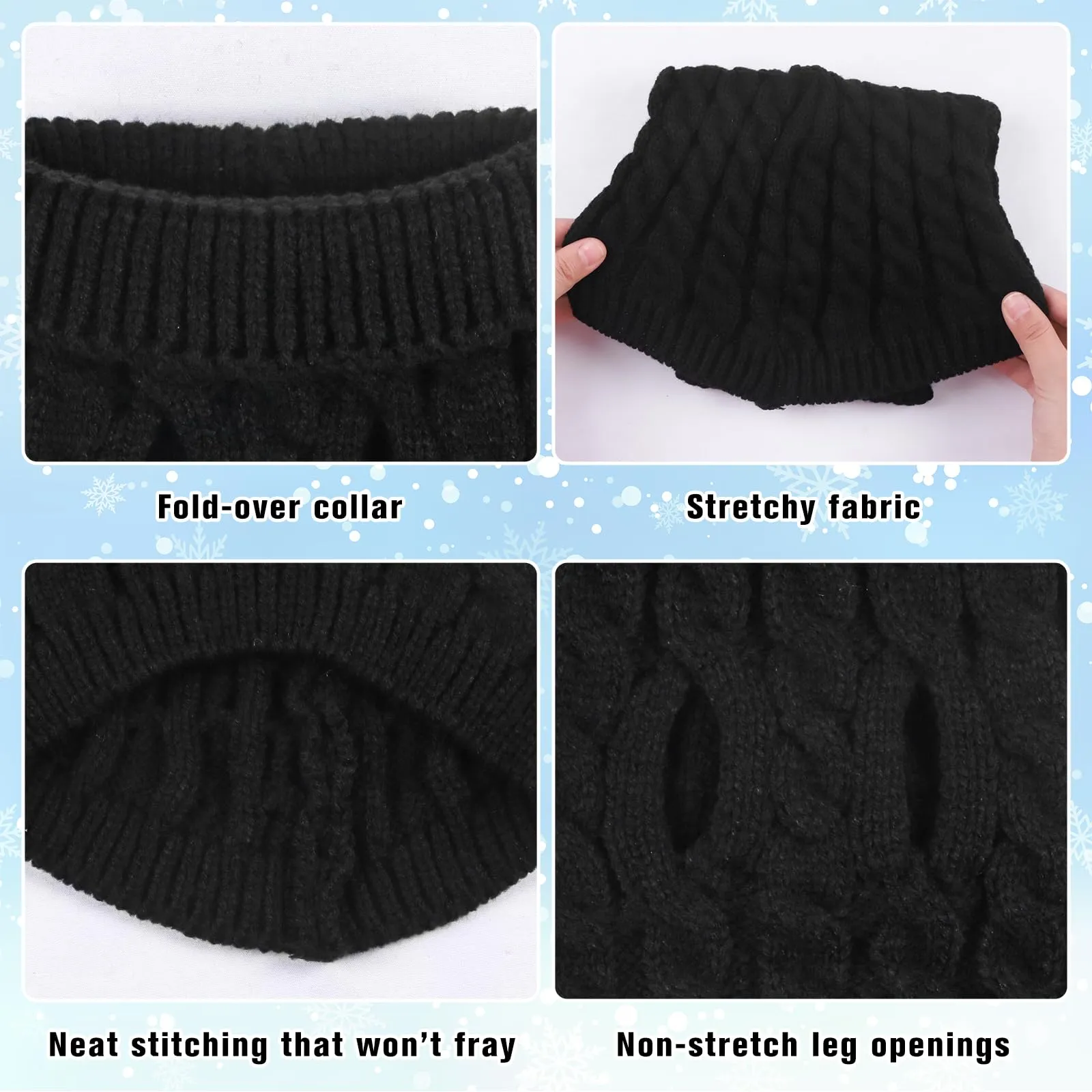 Cane da compagnia dolcevita lavorato a maglia maglione cappotto inverno scaldino ispessimento pullover maglieria cappotto all'uncinetto vestiti per piccolo cane medio grande cucciolo gatto - immagine 3