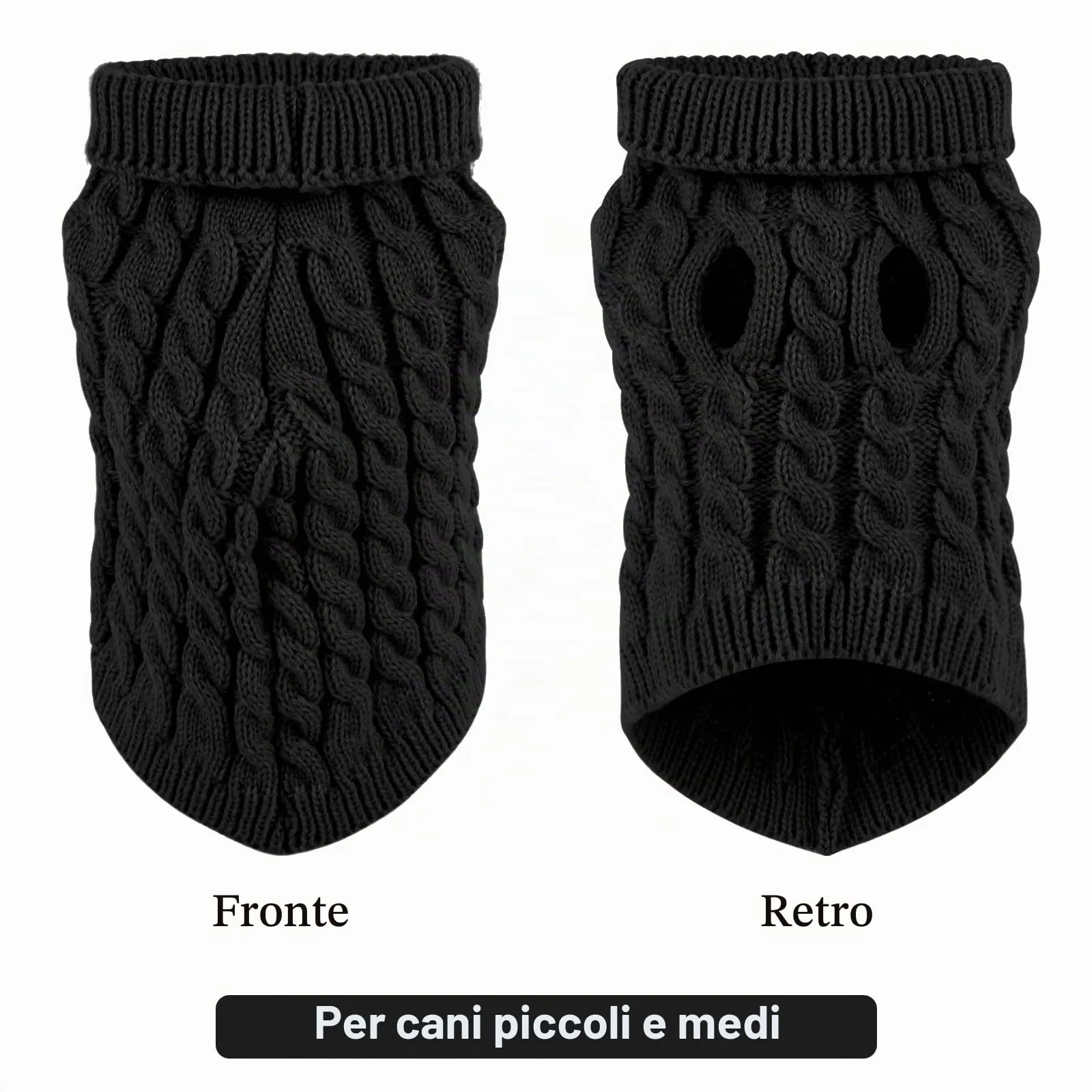 Cane da compagnia dolcevita lavorato a maglia maglione cappotto inverno scaldino ispessimento pullover maglieria cappotto all'uncinetto vestiti per piccolo cane medio grande cucciolo gatto - immagine 7