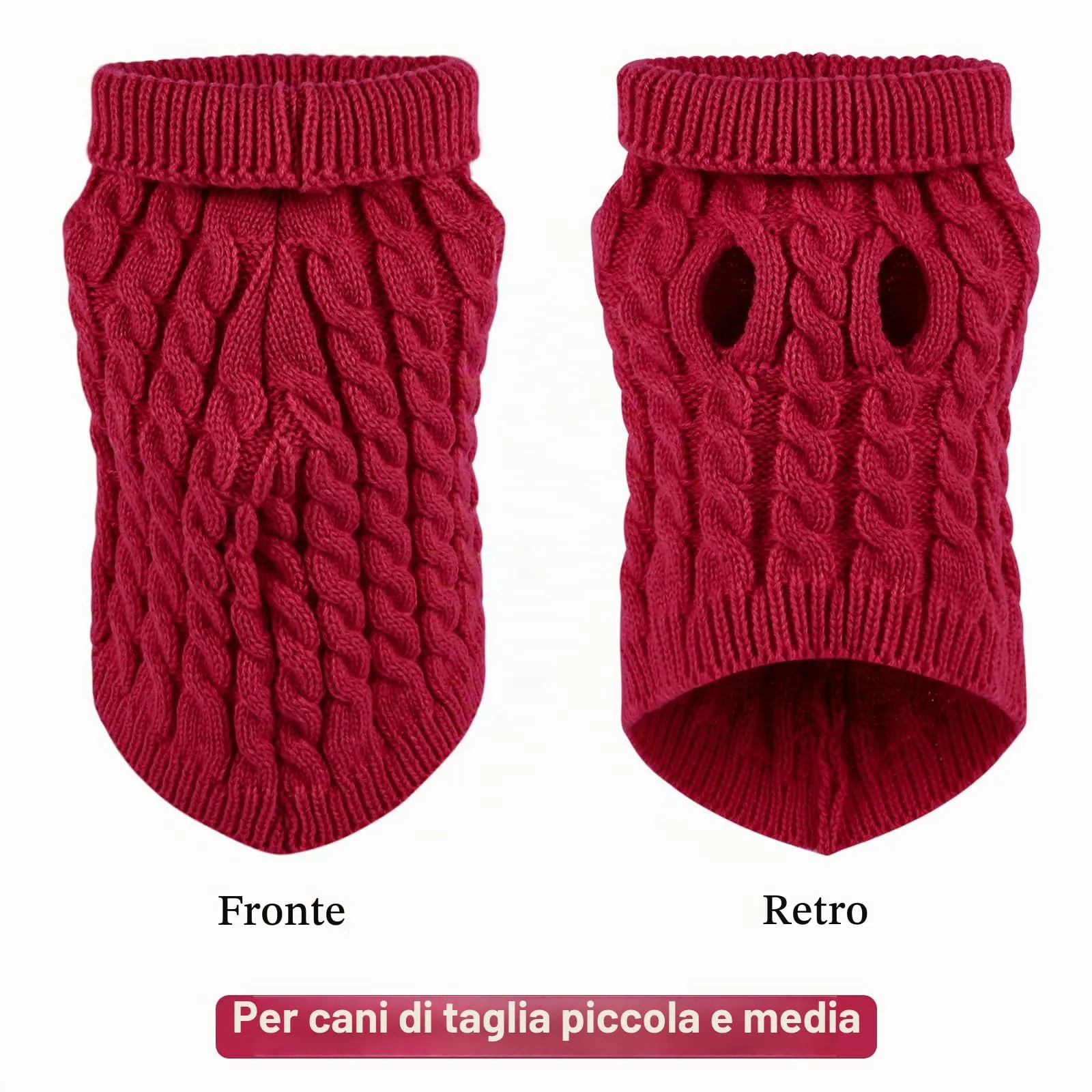 Cane da compagnia dolcevita lavorato a maglia maglione cappotto inverno scaldino ispessimento pullover maglieria cappotto all'uncinetto vestiti per piccolo cane medio grande cucciolo gatto - immagine 5