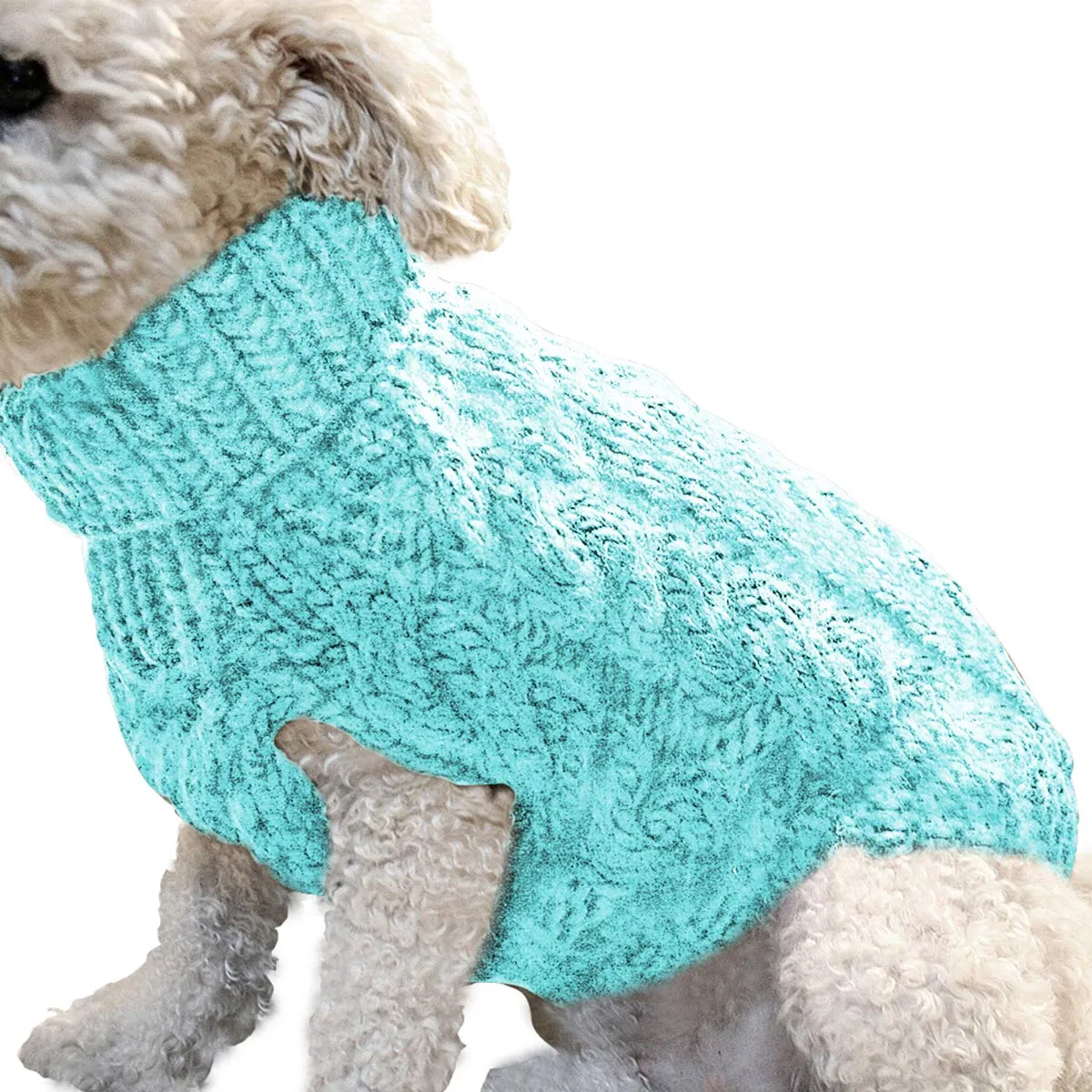 Cane da compagnia dolcevita lavorato a maglia maglione cappotto inverno scaldino ispessimento pullover maglieria cappotto all'uncinetto vestiti per piccolo cane medio grande cucciolo gatto - immagine 4