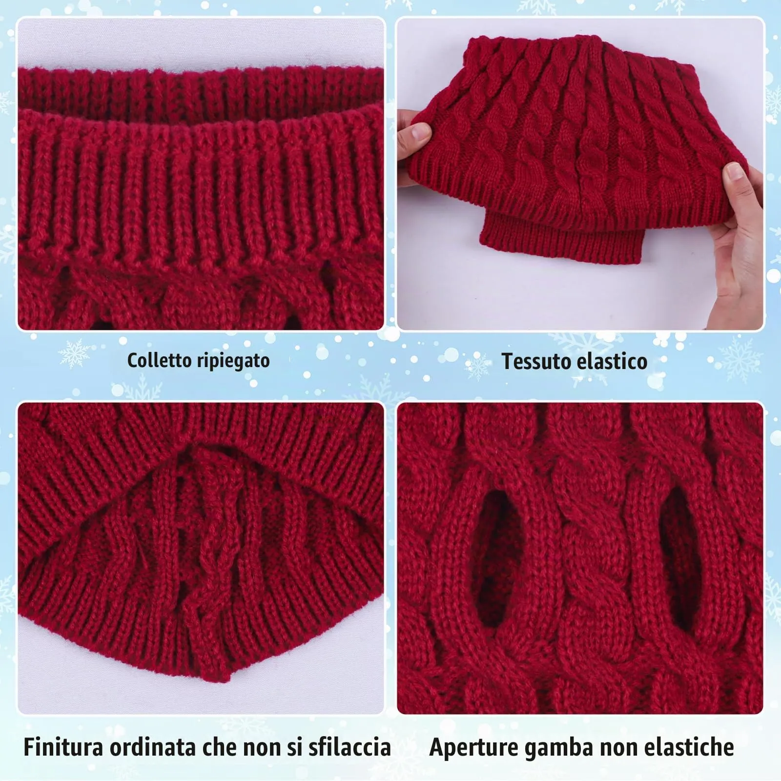 Cane da compagnia dolcevita lavorato a maglia maglione cappotto inverno scaldino ispessimento pullover maglieria cappotto all'uncinetto vestiti per piccolo cane medio grande cucciolo gatto - immagine 3