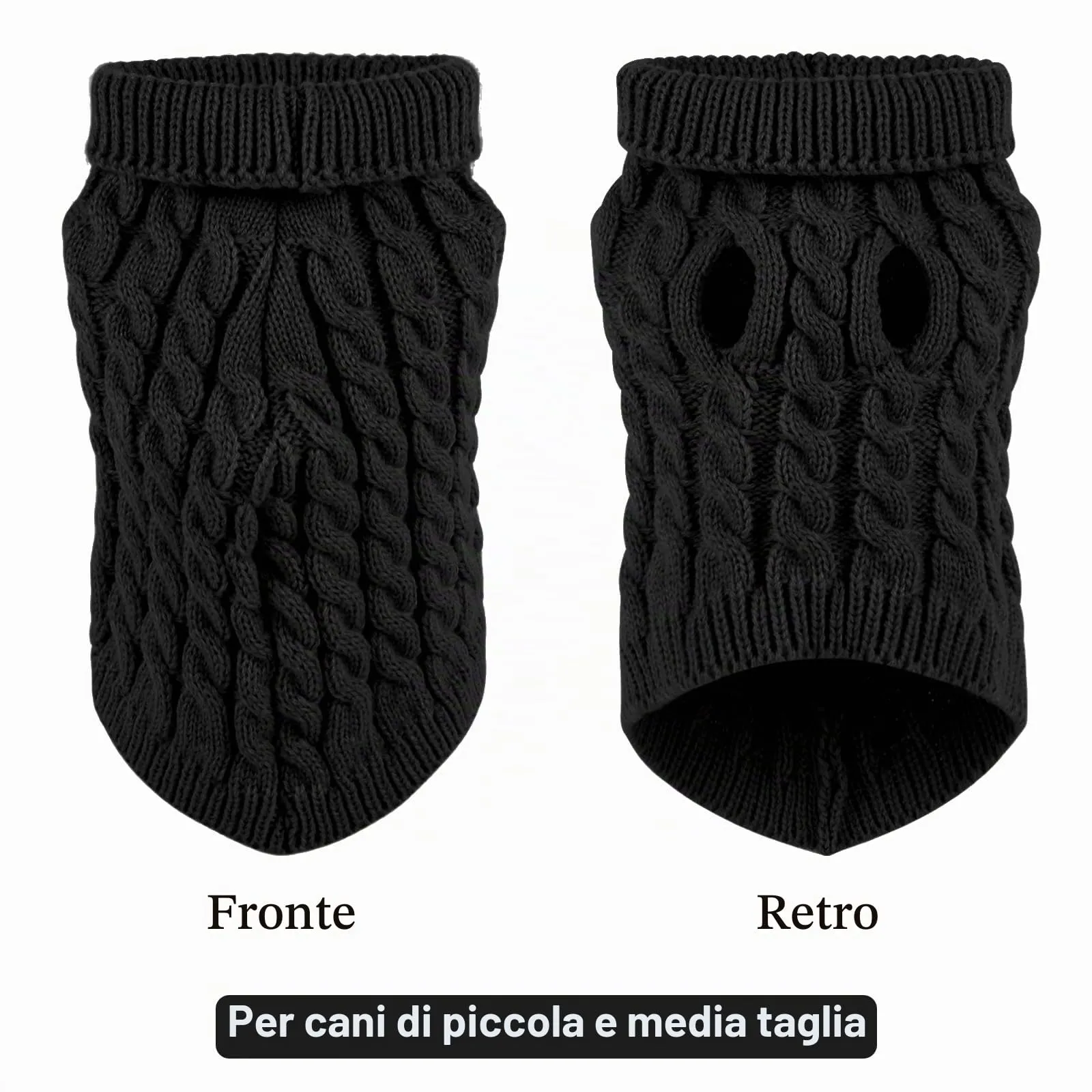 Cane da compagnia dolcevita lavorato a maglia maglione cappotto inverno scaldino ispessimento pullover maglieria cappotto all'uncinetto vestiti per piccolo cane medio grande cucciolo gatto - immagine 2