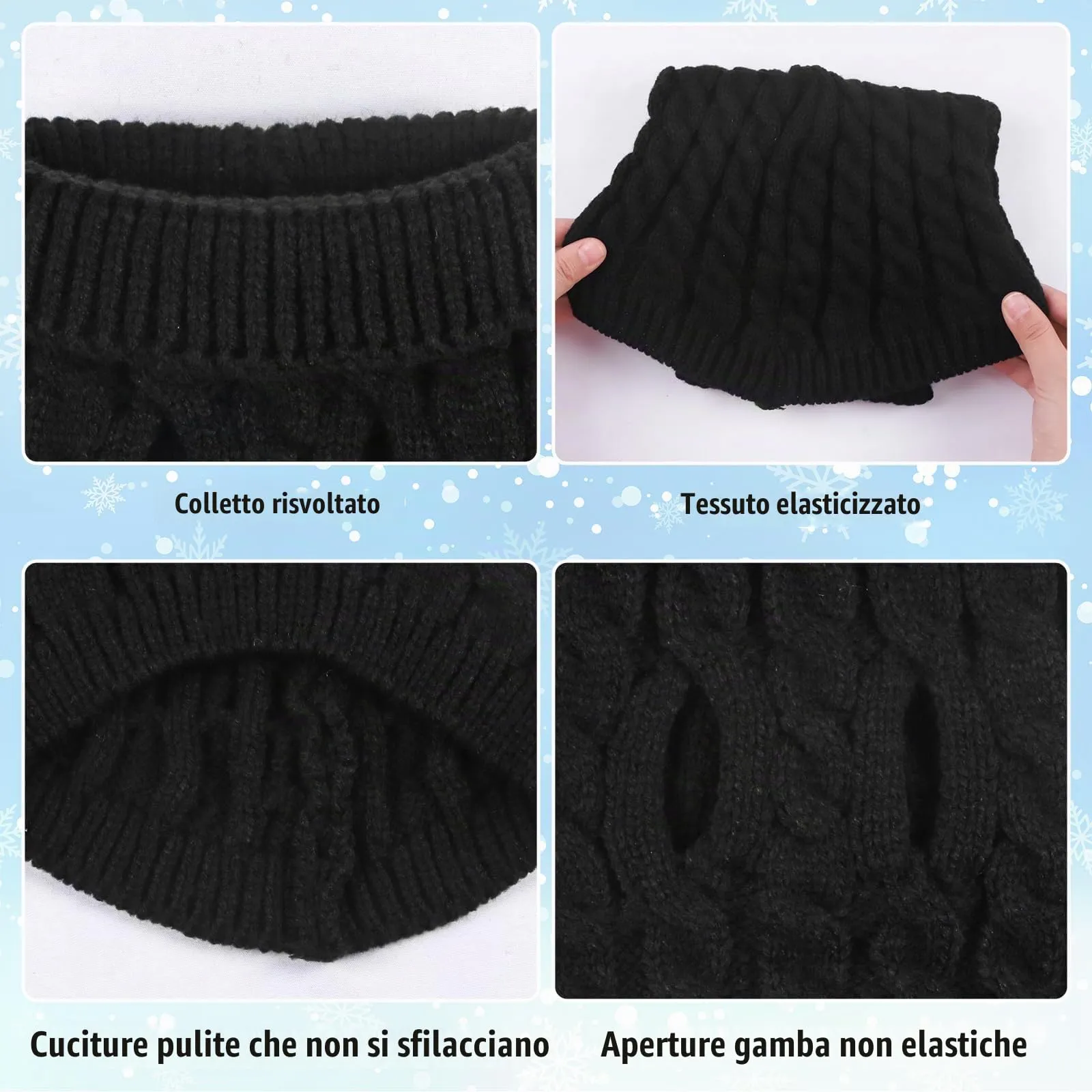Cane da compagnia dolcevita lavorato a maglia maglione cappotto inverno scaldino ispessimento pullover maglieria cappotto all'uncinetto vestiti per piccolo cane medio grande cucciolo gatto - immagine 3