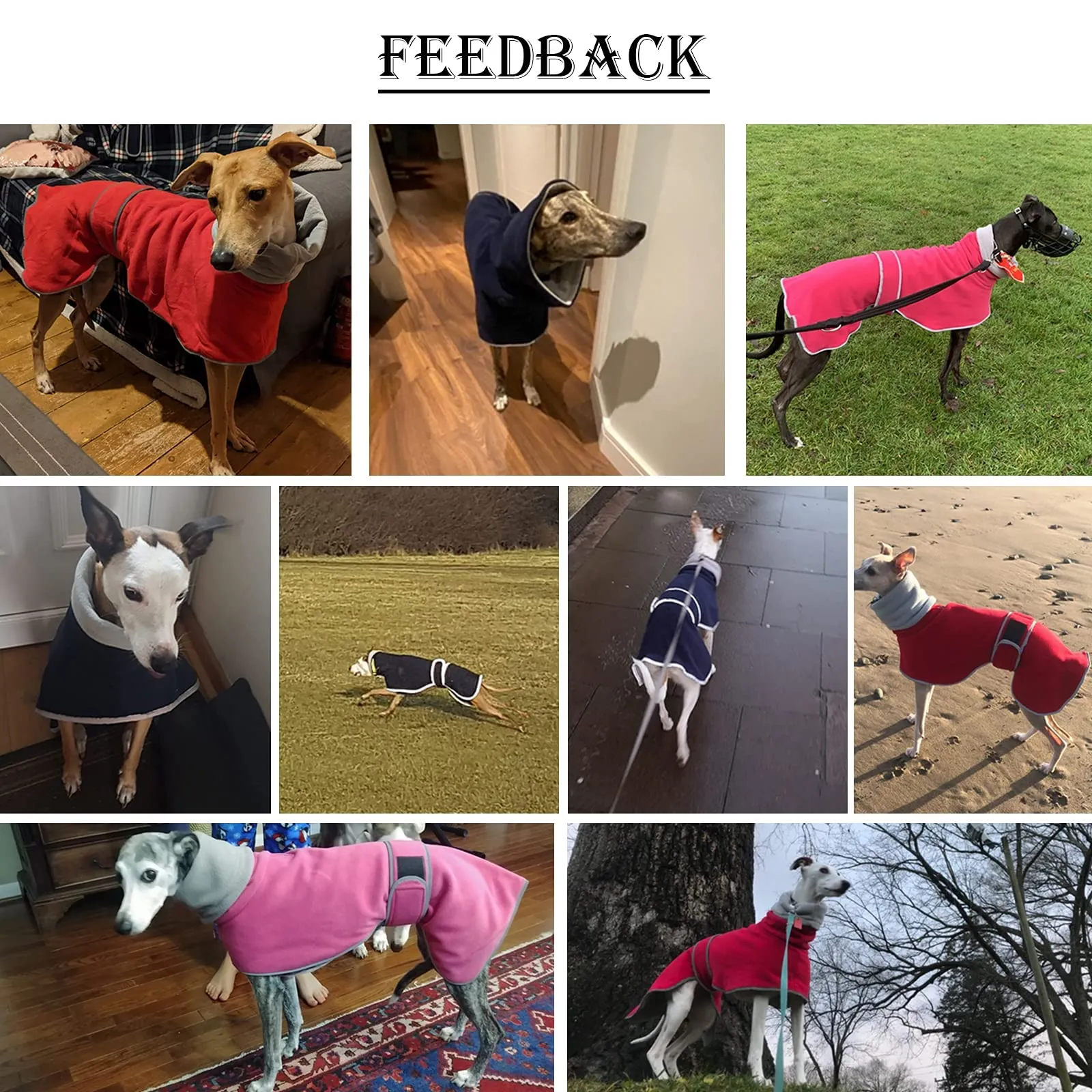 MOREZI Giacca per cani a collo alto, realizzata in lana poliestere e pile, calda e confortevole, adatta a levrieri, segugi e whippet-Rosa-2XL - immagine 6