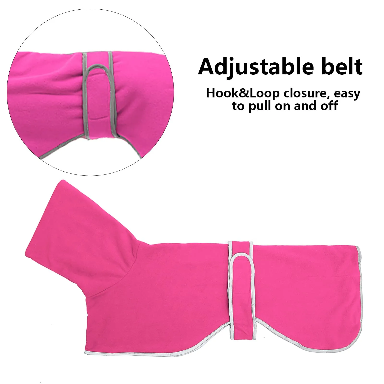MOREZI Giacca per cani a collo alto, realizzata in lana poliestere e pile, calda e confortevole, adatta a levrieri, segugi e whippet-Rosa-XL - immagine 7