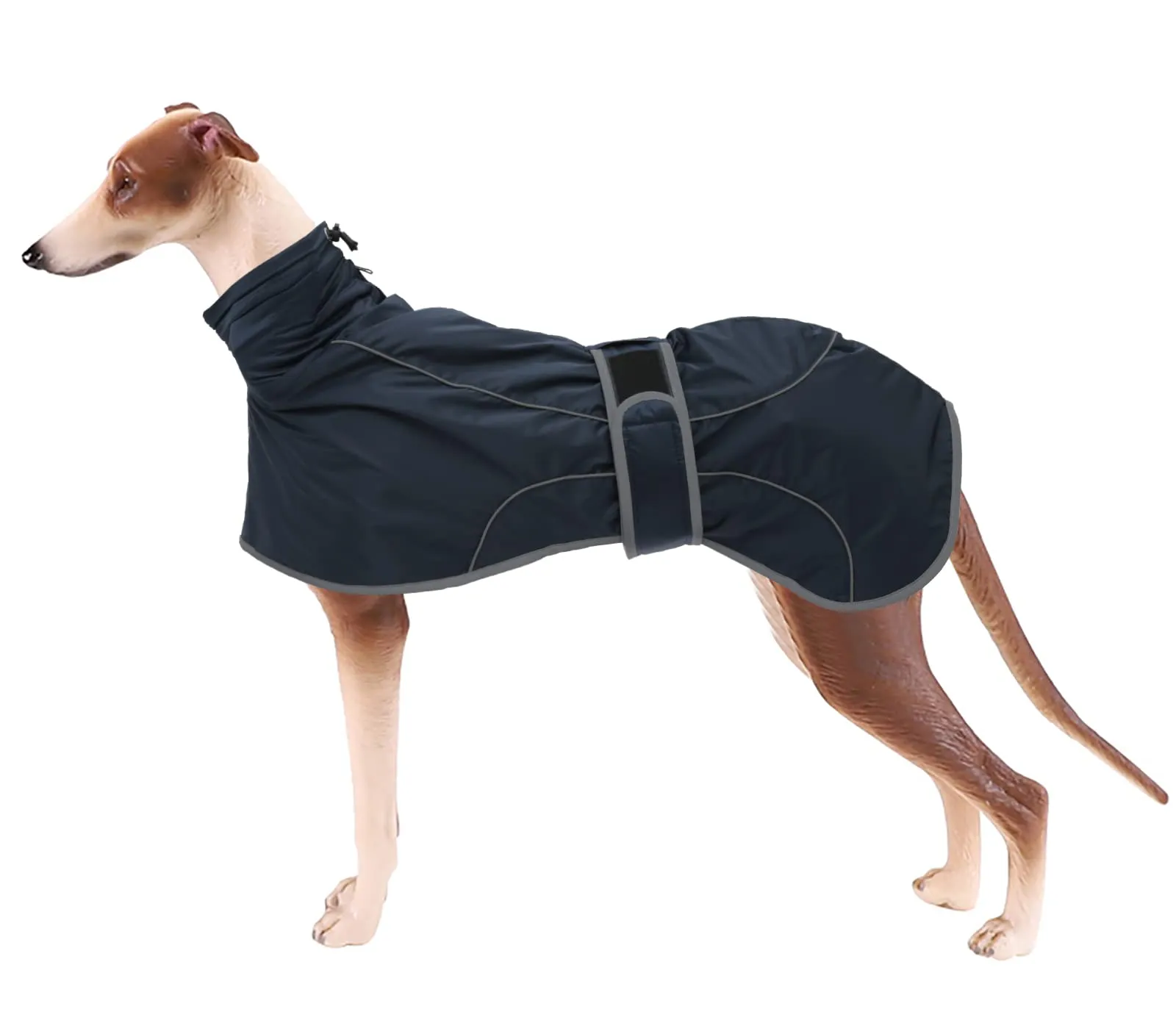 Geyecete Invernale Cappotto Cane Impermeabili per Levrieri,Pile Caldo Giubbotti per Whippet con Fasce Regolabili,Lurcher Pullover,Impermeabile Cane per Media Grande Sighthound Cane-Navy-XXL - immagine 1