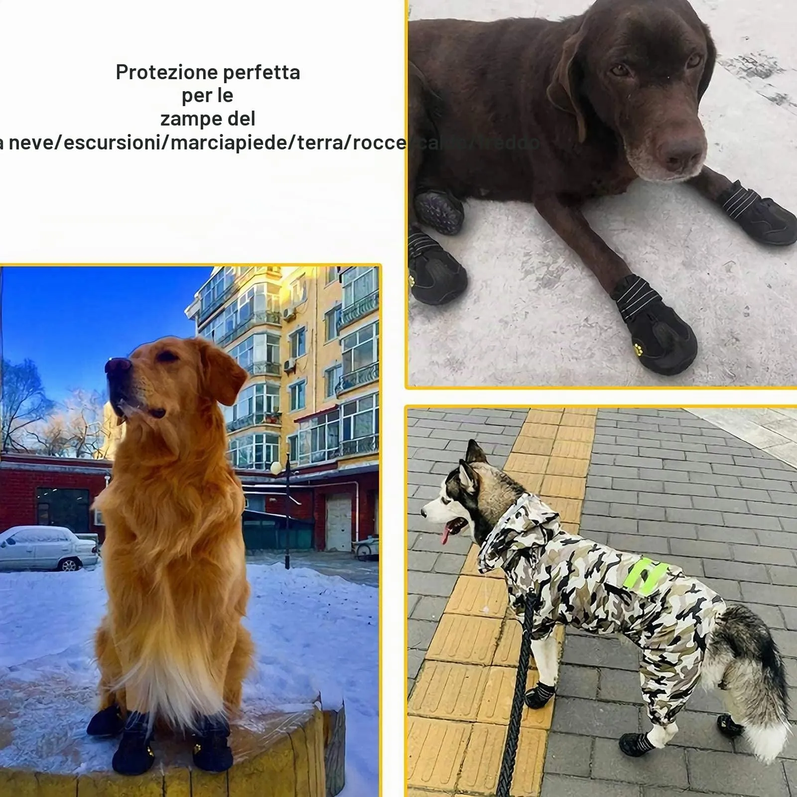 Havenfly 4 Pezzi Stivali per Cani,Scarpe Antiscivolo per Cani,Resistente Impermeabili con Cinghie Regolabili Riflettenti per Cani Media e Grande - immagine 6
