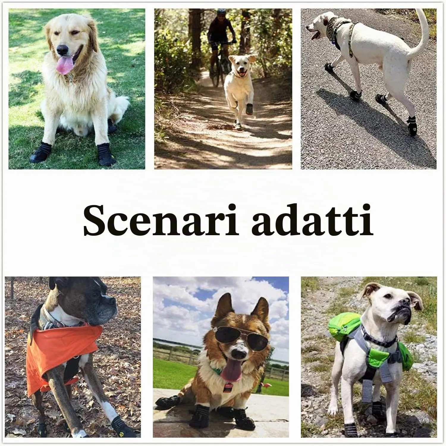 Havenfly 4 Pezzi Stivali per Cani,Scarpe Antiscivolo per Cani,Resistente Impermeabili con Cinghie Regolabili Riflettenti per Cani Media e Grande - immagine 7