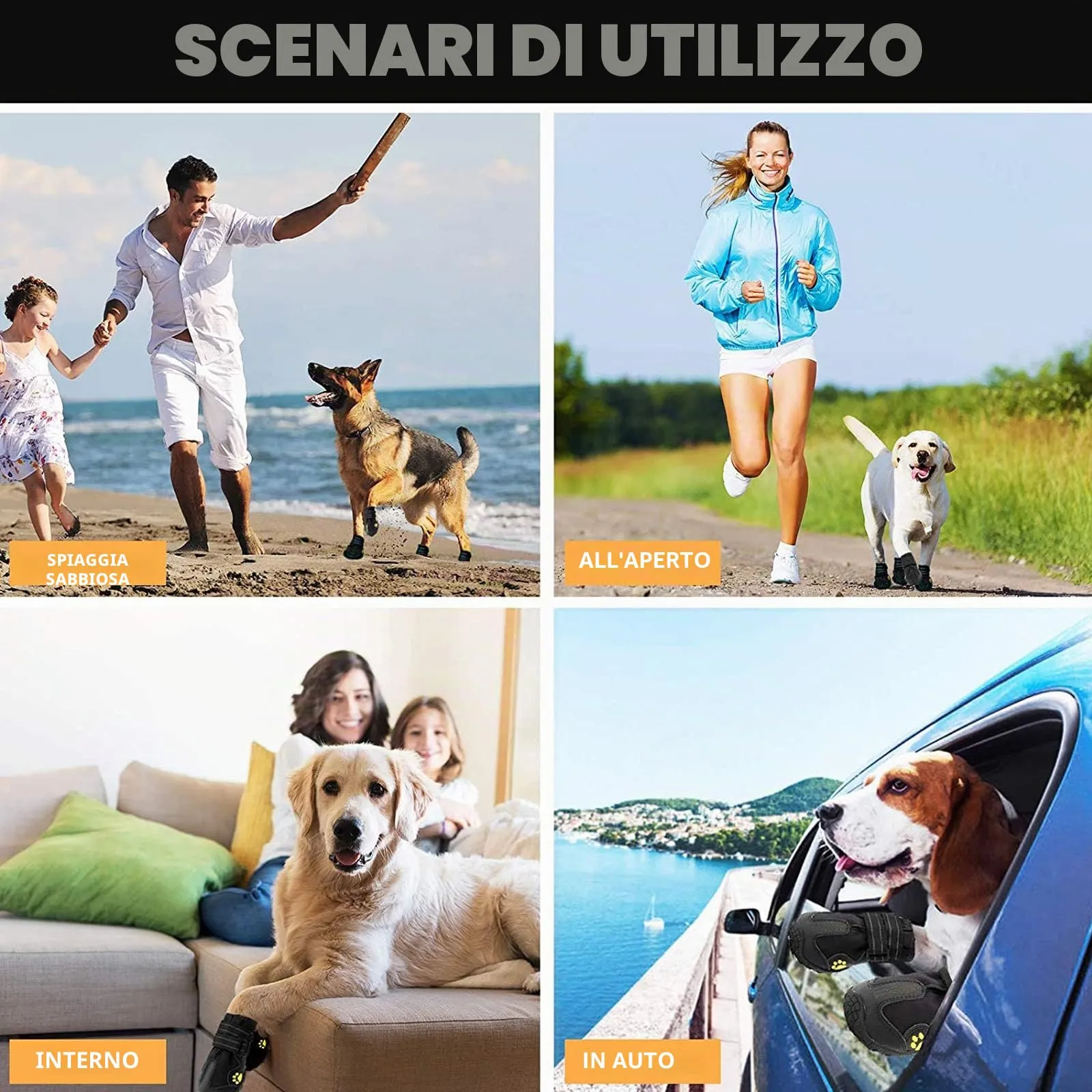 Havenfly 4 Pezzi Stivali per Cani,Scarpe Antiscivolo per Cani,Resistente Impermeabili con Cinghie Regolabili Riflettenti per Cani Media e Grande - immagine 7