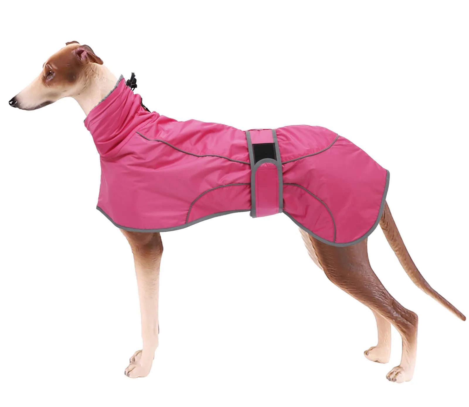 Geyecete Invernale Cappotto per Levrieri, Whippet e Lurcher - Pile Caldo Impermeabile con Fasce Regolabili - Rosa - M/L - immagine 1