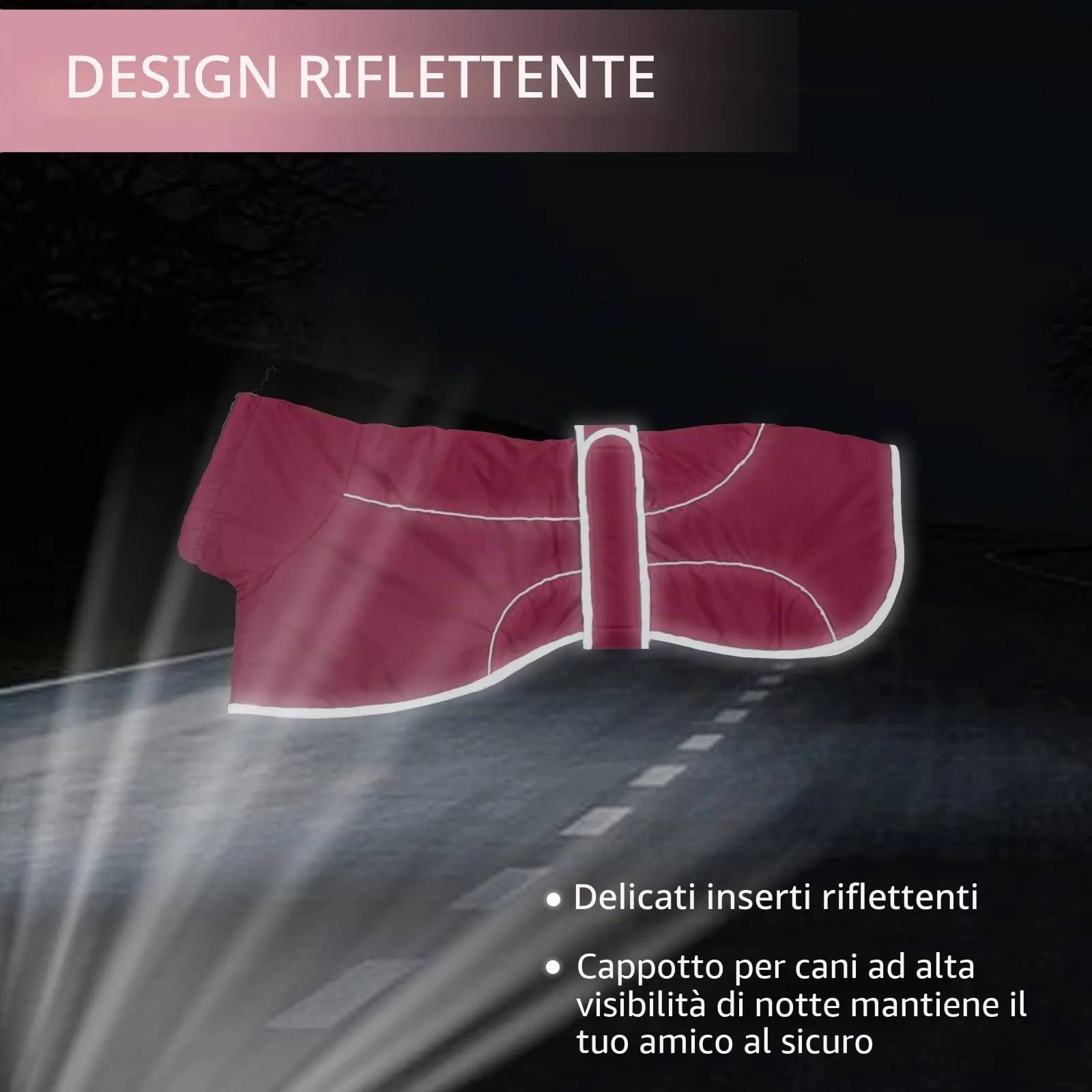 Geyecete Invernale Cappotto Cane Impermeabili per Levrieri,Pile Caldo Giubbotti per Whippet con Fasce Regolabili,Lurcher Pullover,Impermeabile Cane per Media Grande Sighthound Cane-Rosa-XL - immagine 4