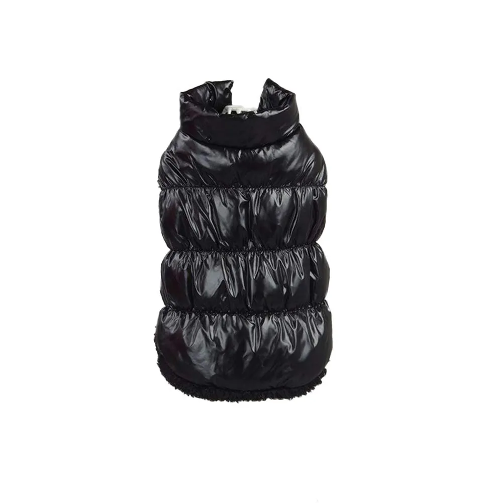 Cappotto per Cani,Piumino per Cani e Gatto di Piccola Taglia,Cani Gilet in Pile Polare,Giù Giacca per Animali Domestici,Giacche Invernali Calde Impermeabili per Teddy/Chihuahua/Pomerania Nero B L - immagine 2