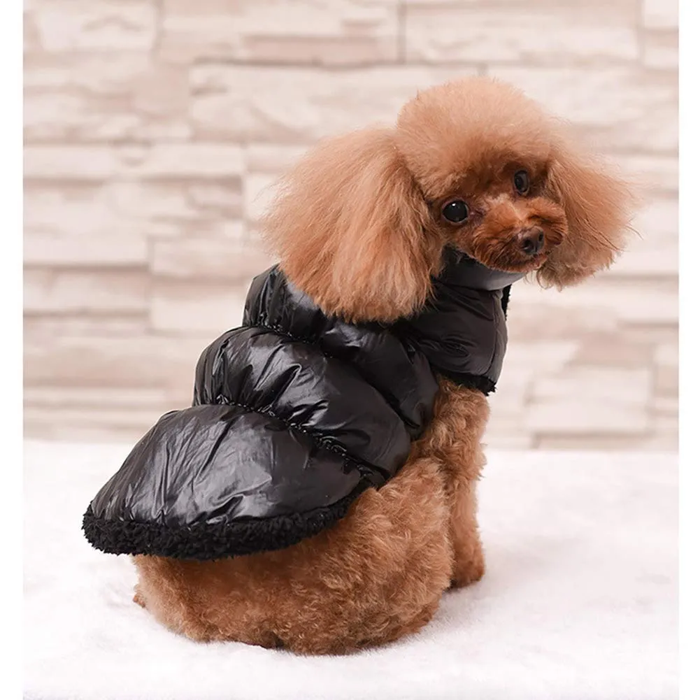 Cappotto per Cani,Piumino per Cani e Gatto di Piccola Taglia,Cani Gilet in Pile Polare,Giù Giacca per Animali Domestici,Giacche Invernali Calde Impermeabili per Teddy/Chihuahua/Pomerania Nero B L - immagine 3