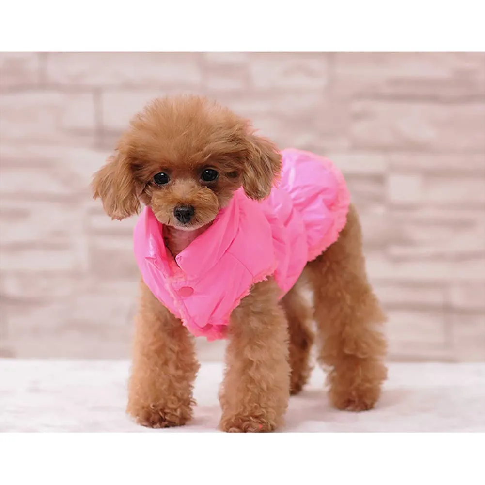 Cappotto per Cani,Piumino per Cani e Gatto di Piccola Taglia,Cani Gilet in Pile Polare,Giù Giacca per Animali Domestici,Giacche Invernali Calde Impermeabili per Teddy/Chihuahua/Pomerania Rosa B XL - immagine 1
