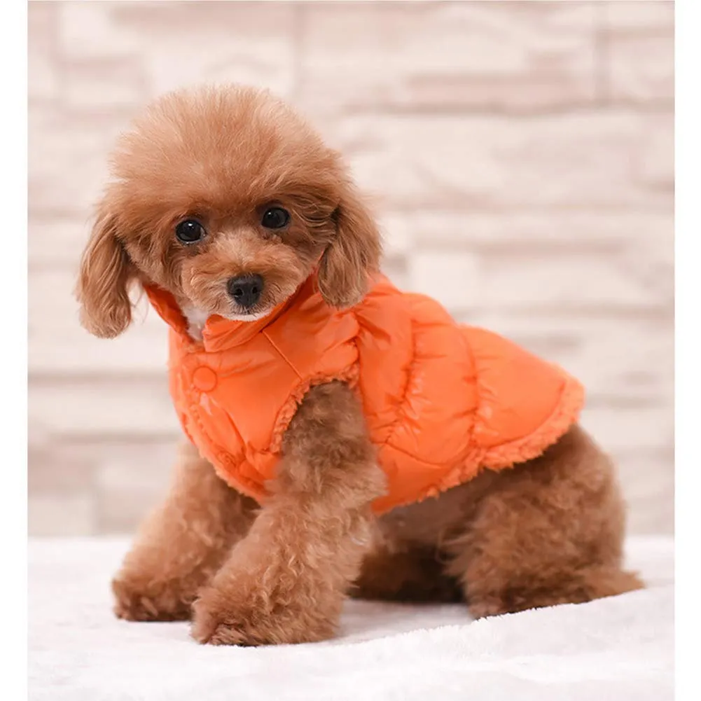 Cappotto per Cani,Piumino per Cani e Gatto di Piccola Taglia,Cani Gilet in Pile Polare,Giù Giacca per Animali Domestici,Giacche Invernali Calde Impermeabili per Teddy/Chihuahua/Pomerania Arancia B 3XL - immagine 2
