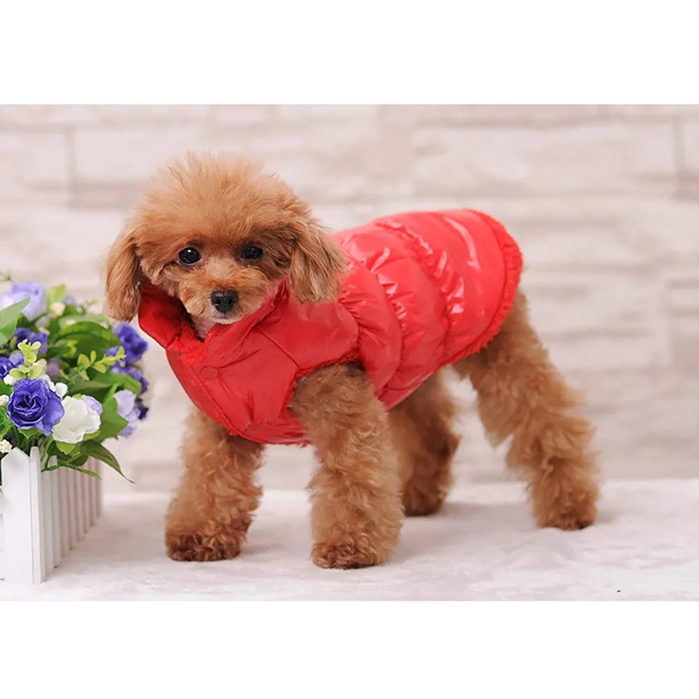 Cappotto per Cani,Piumino per Cani e Gatto di Piccola Taglia,Cani Gilet in Pile Polare,Giù Giacca per Animali Domestici,Giacche Invernali Calde Impermeabili per Teddy/Chihuahua/Pomerania Rosso B XS - immagine 1