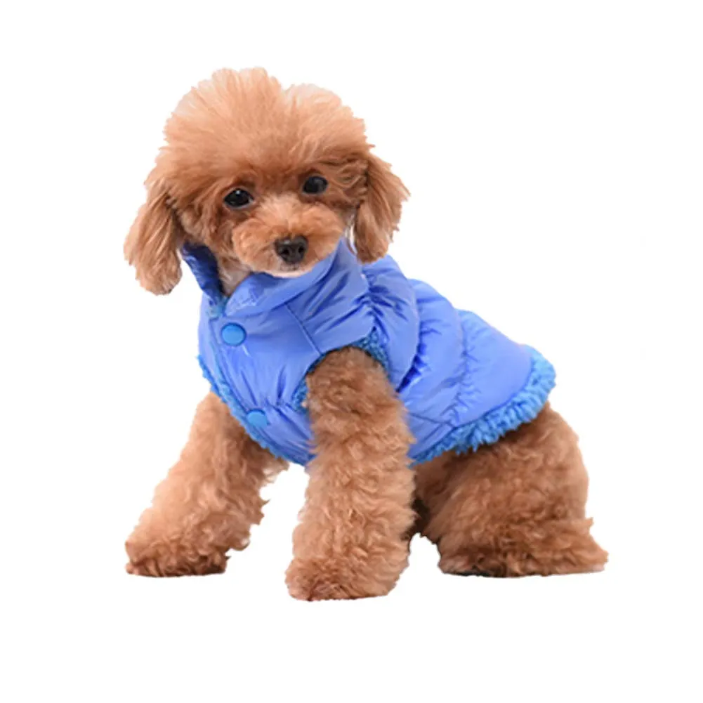 Cappotto per Cani,Piumino per Cani e Gatto di Piccola Taglia,Cani Gilet in Pile Polare,Giù Giacca per Animali Domestici,Giacche Invernali Calde Impermeabili per Teddy/Chihuahua/Pomerania Blu B XS - immagine 1