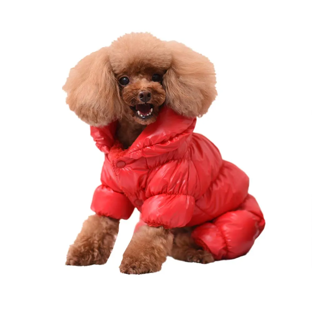 Cappotto per Cani,Piumino per Cani e Gatto di Piccola Taglia,Cani Gilet in Pile Polare,Giù Giacca per Animali Domestici,Giacche Invernali Calde Impermeabili per Teddy/Chihuahua/Pomerania Rosso A XS - immagine 1