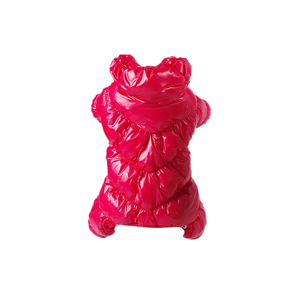 Cappotto per Cani,Piumino per Cani e Gatto di Piccola Taglia,Cani Gilet in Pile Polare,Giù Giacca per Animali Domestici,Giacche Invernali Calde Impermeabili per Teddy/Chihuahua/Pomerania Rosso A XXL - immagine 2