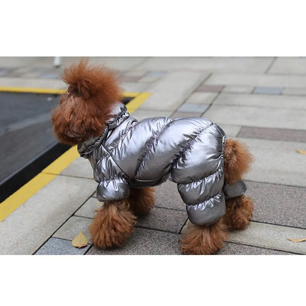 Cappotto per Cani,Piumino per Cani e Gatto di Piccola Taglia,Cani Gilet in Pile Polare,Giù Giacca per Animali Domestici,Giacche Invernali Calde Impermeabili per Teddy/Chihuahua/Pomerania ArgentoA XS - immagine 3