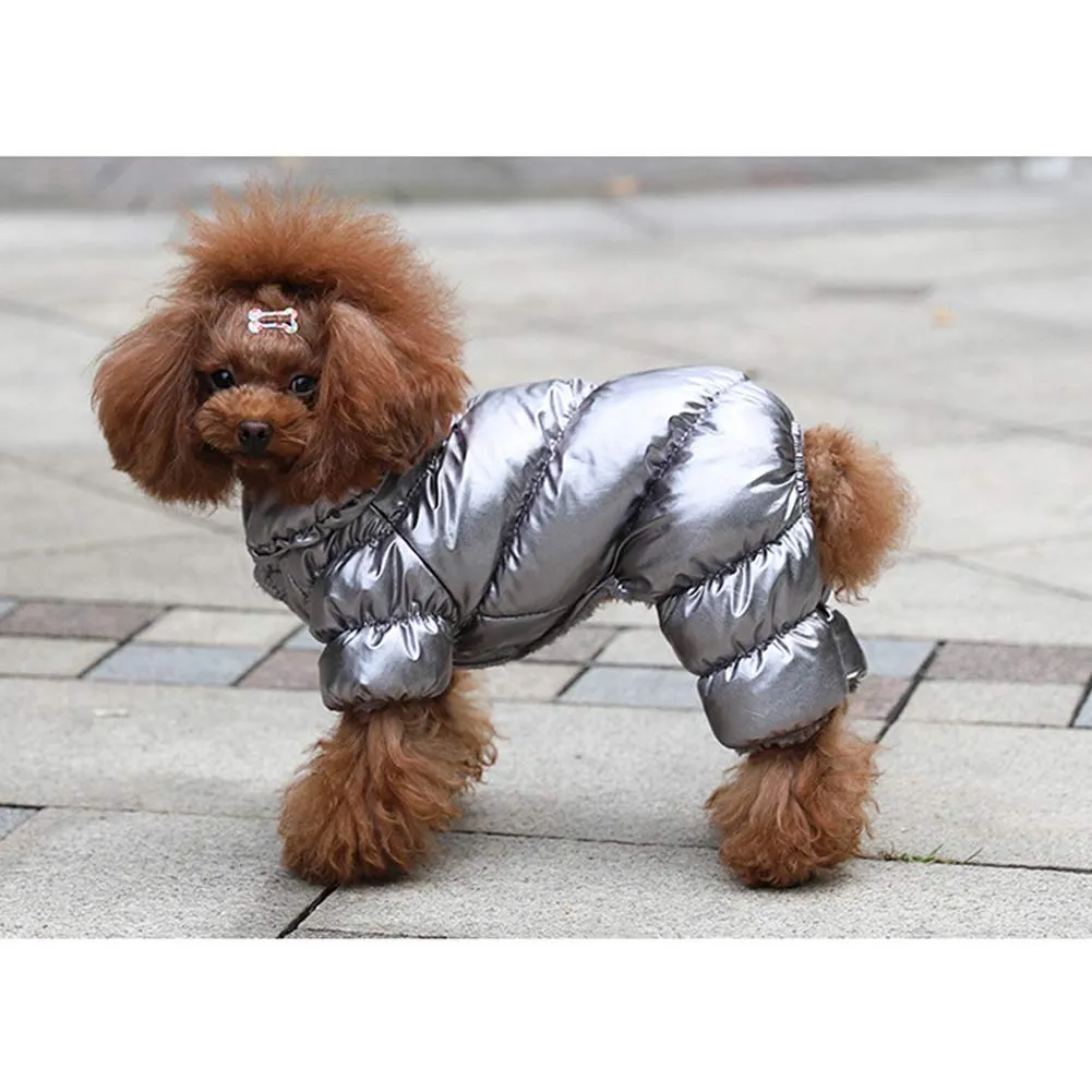 Cappotto per Cani,Piumino per Cani e Gatto di Piccola Taglia,Cani Gilet in Pile Polare,Giù Giacca per Animali Domestici,Giacche Invernali Calde Impermeabili per Teddy/Chihuahua/Pomerania ArgentoA S - immagine 2