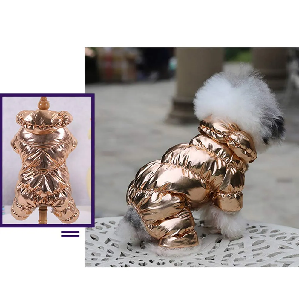 Cappotto per Cani,Piumino per Cani e Gatto di Piccola Taglia,Cani Gilet in Pile Polare,Giù Giacca per Animali Domestici,Giacche Invernali Calde Impermeabili per Teddy/Chihuahua/Pomerania Oro A XS - immagine 2