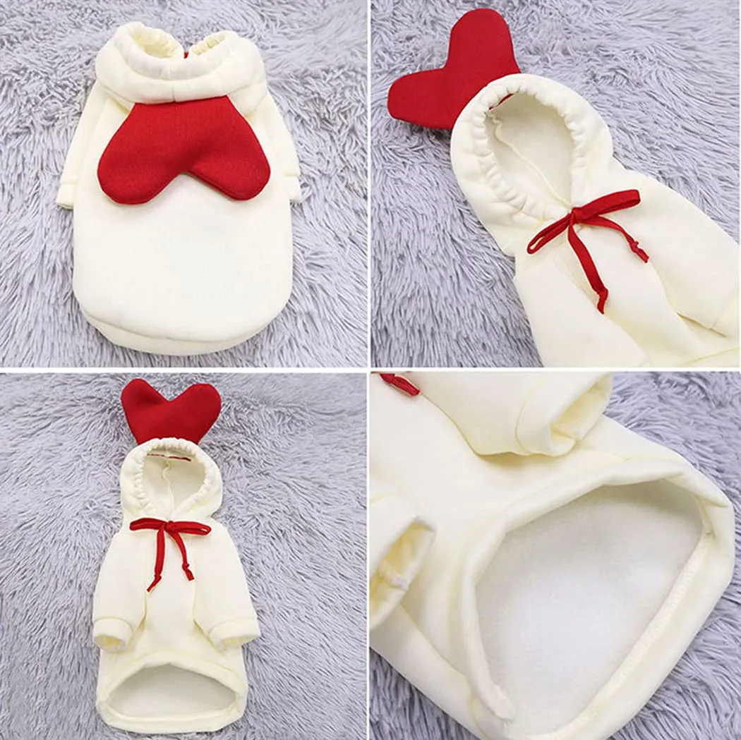 XIAOYU felpa con cappuccio per cuccioli di cane felpe con cappuccio per gatti vestiti per animali domestici felpa con frutta alla moda per cane gatto animali domestici di piccola taglia, amore, M - immagine 6
