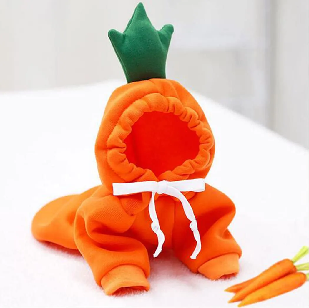 XIAOYU felpa con cappuccio per cuccioli di cane felpe con cappuccio per gatti vestiti per animali domestici felpa con frutta alla moda per cane gatto animali domestici di piccola taglia, carota, XXL - immagine 5