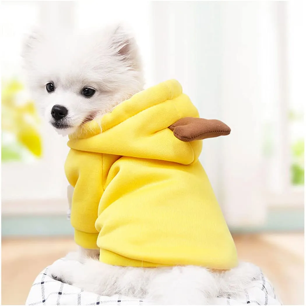 XIAOYU felpa con cappuccio per cuccioli di cane felpe con cappuccio per gatti vestiti per animali domestici felpa con frutta alla moda per cane gatto animali domestici di piccola taglia, banana, S - immagine 4