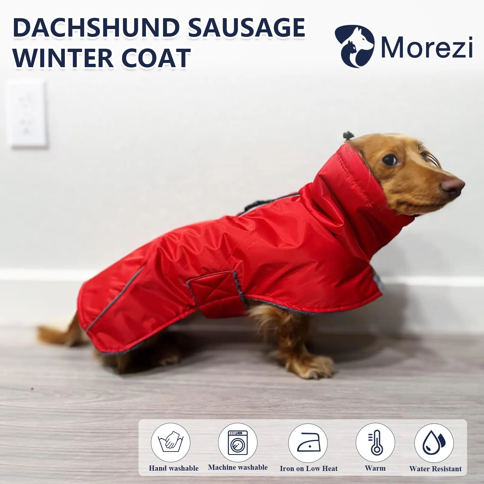 MOREZI Giacca Calda Per Cani Teckel, Abbigliamento Invernale Caldo Per Cani - immagine 2
