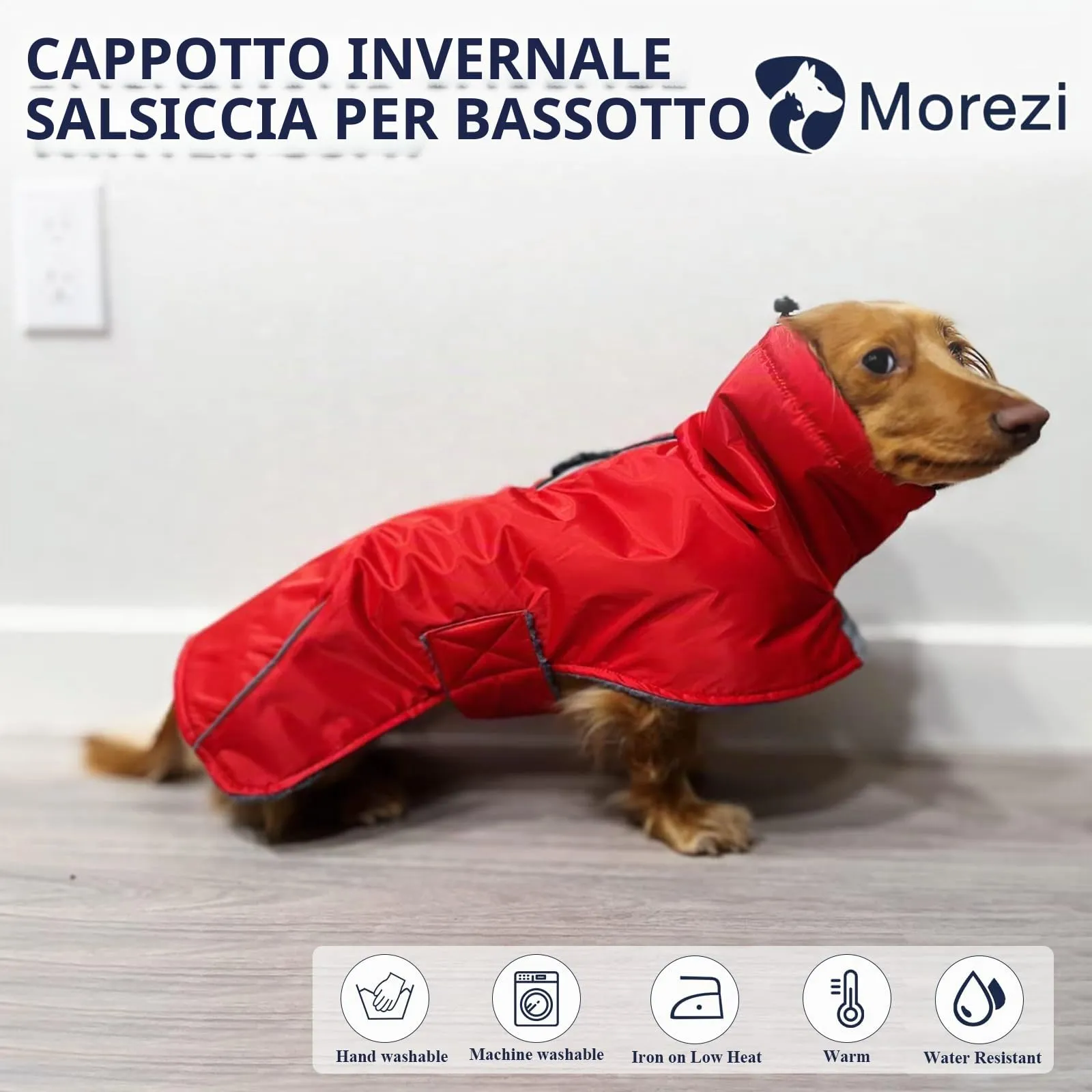 MOREZI Giacca Calda Per Cani Teckel, Abbigliamento Invernale Caldo Per Cani - immagine 2