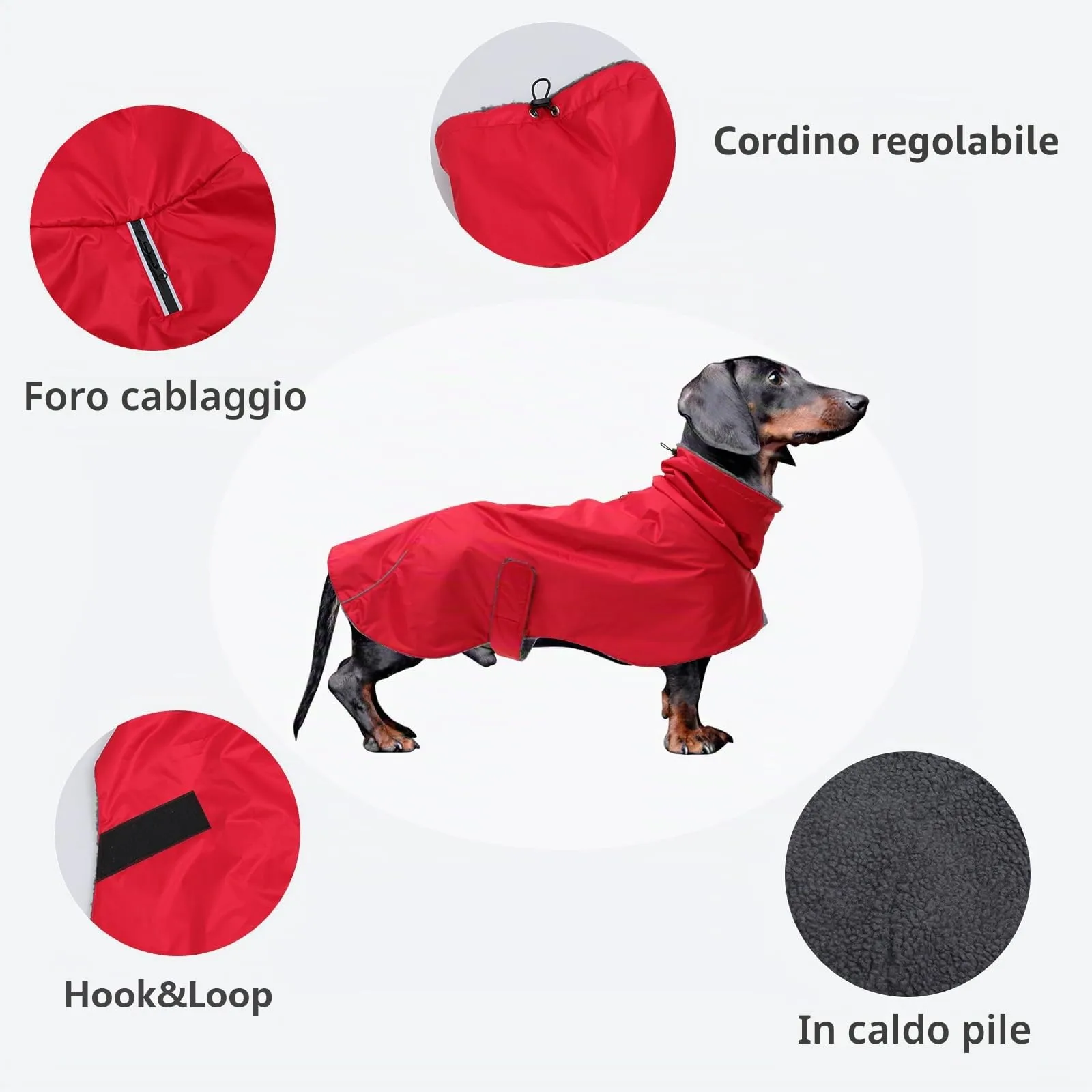 MOREZI Giacca Calda Per Cani Teckel, Abbigliamento Invernale Caldo Per Cani - immagine 3