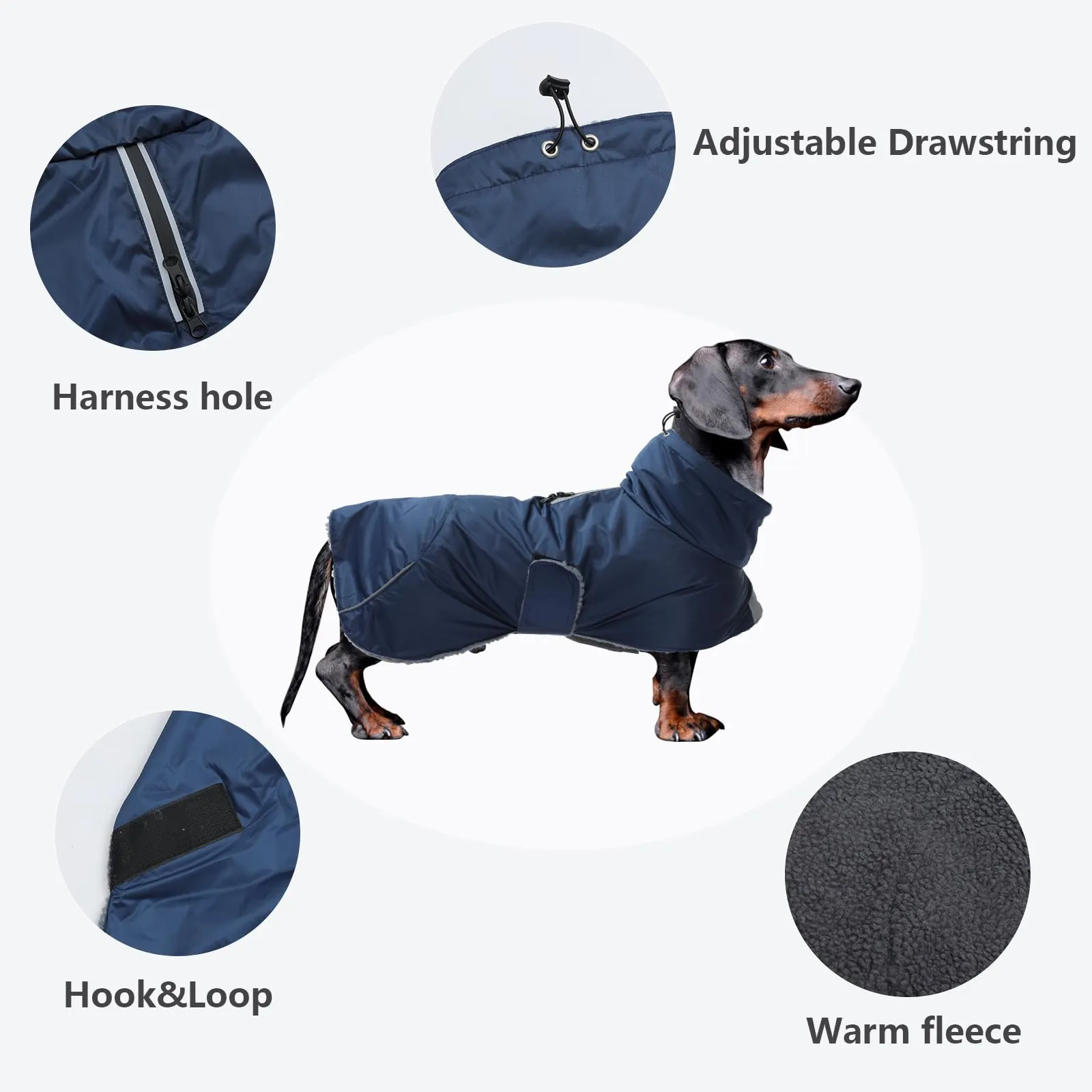 MOREZI Giacca Calda Per Cani Teckel, Abbigliamento Invernale Caldo Per Cani - immagine 3