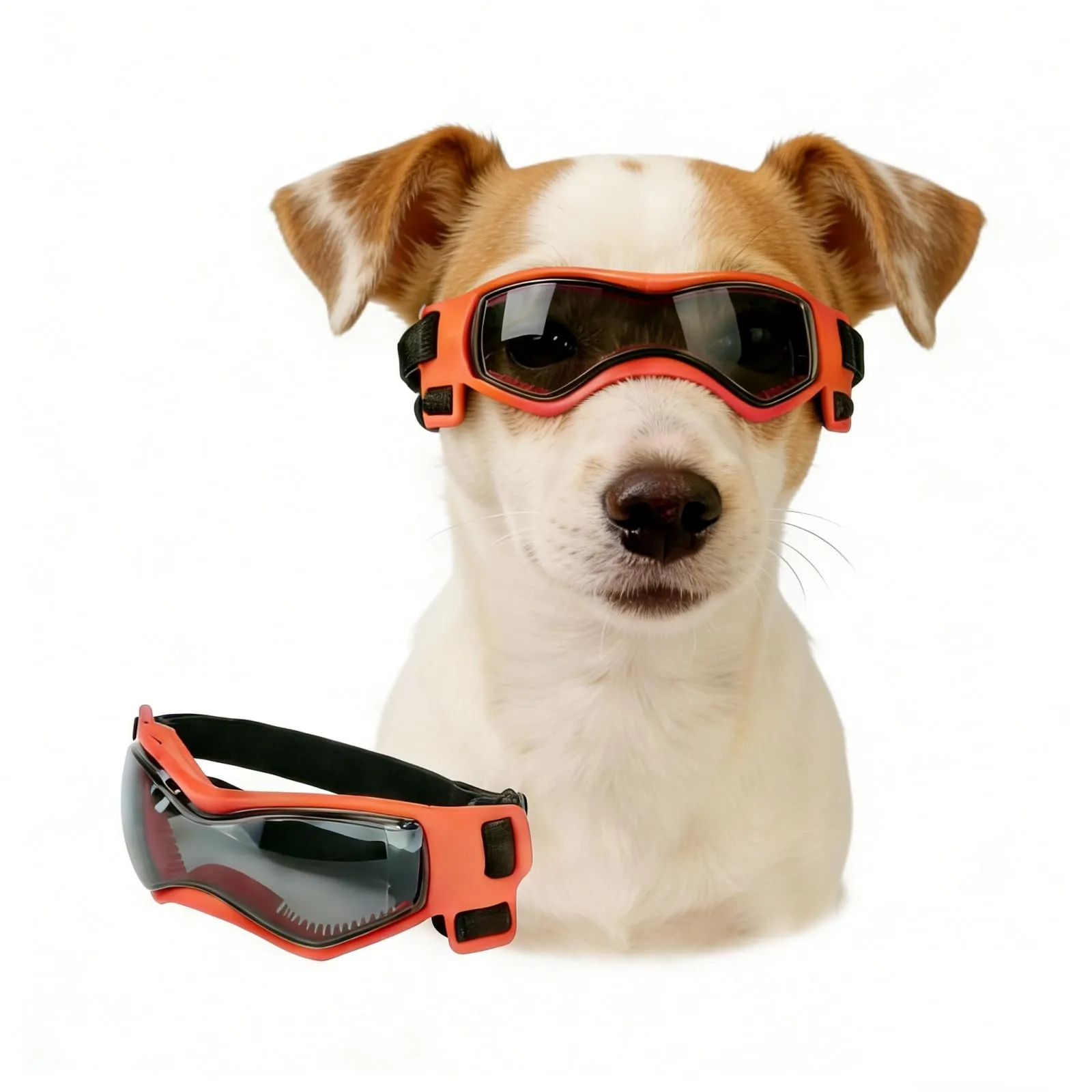 Enjoying Occhiali per Cani di Piccola Taglia con Protezione UV per Cuccioli, Occhiali da Sole Antivento per Animali Domestici, Protezione per Occhi di Pecorino, Arancione - immagine 1