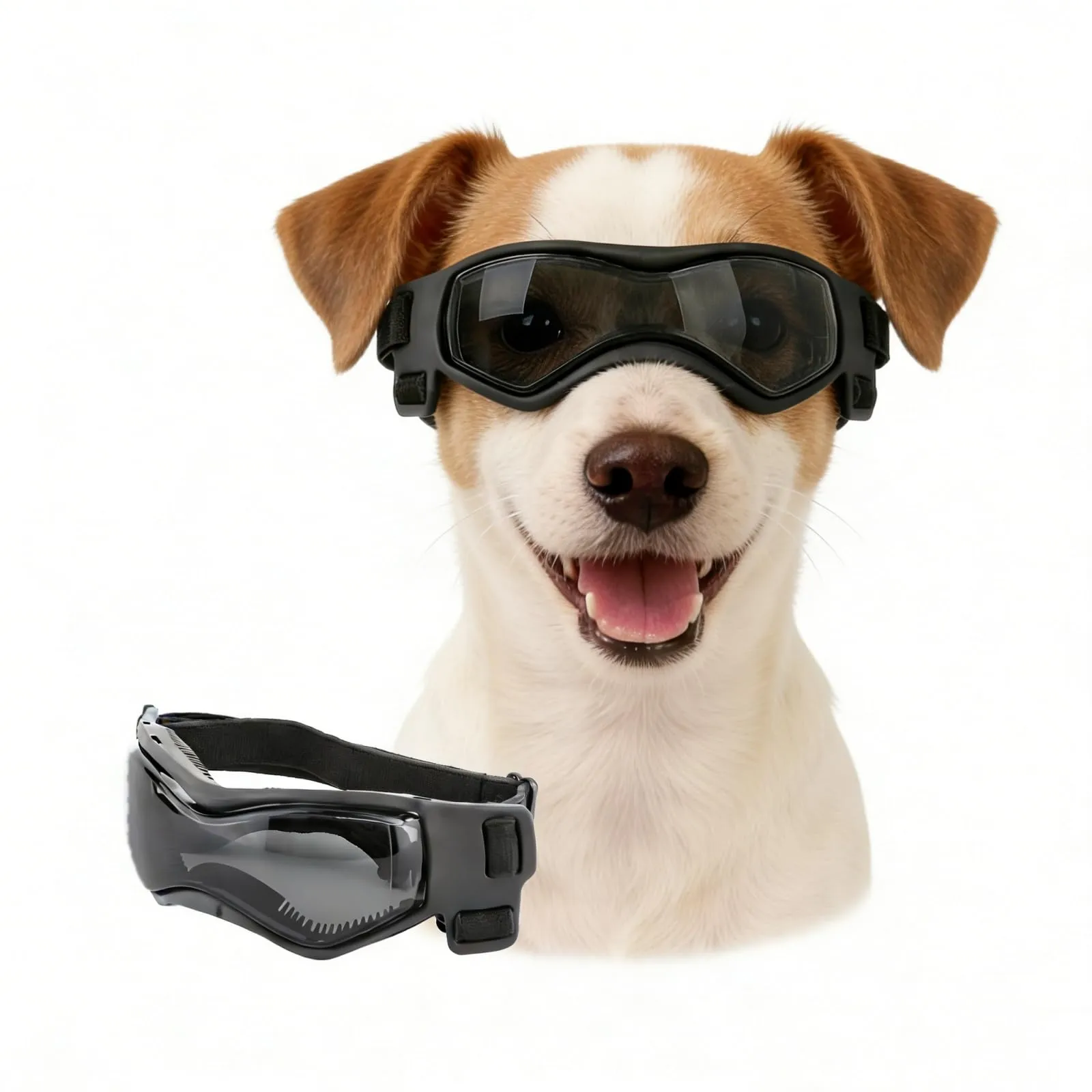 Enjoying Occhiali per Cani di Piccola Taglia con Protezione UV per Cuccioli, Occhiali da Sole Antivento per Animali Domestici, Protezione per Occhi di Pecorino, Nero - immagine 1
