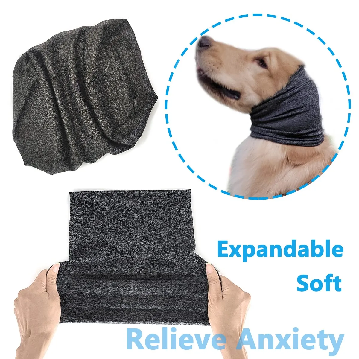 Pattepoint - Orecchie per gattini da compagnia, sollievo dall'ansia e calma, in un posto rumoroso, Snood per orecchie di gattino, scaldacollo e orecchie di gattino, colore: grigio S - immagine 4
