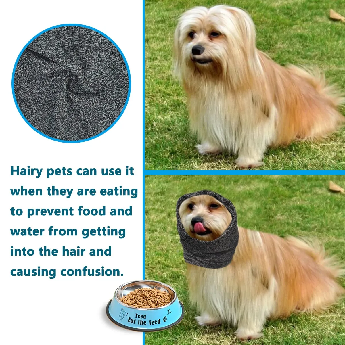 Pattepoint - Orecchie per gattini da compagnia, sollievo dall'ansia e calma, in un posto rumoroso, Snood per orecchie di gattino, scaldacollo e orecchie di gattino, colore: grigio S - immagine 7