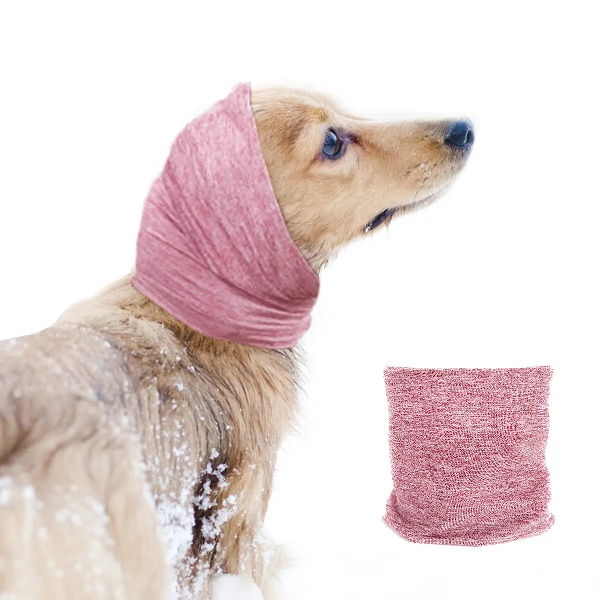 Pattepoint - Paraorecchie per cani piccoli, per alleviare l'ansia e calma in un luogo rumoroso, Snood per orecchie per cani piccoli, scaldamani e orecchie di cane, colore: Rosa M - immagine 1