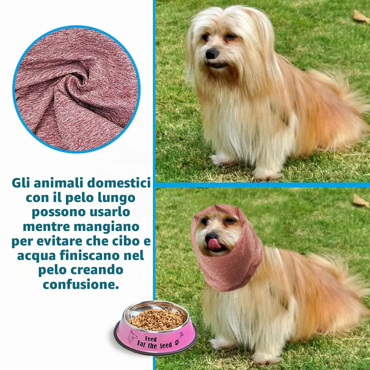 Pattepoint - Paraorecchie per cani piccoli, per alleviare l'ansia e calma in un luogo rumoroso, Snood per orecchie per cani piccoli, scaldamani e orecchie di cane, colore: Rosa M - immagine 7