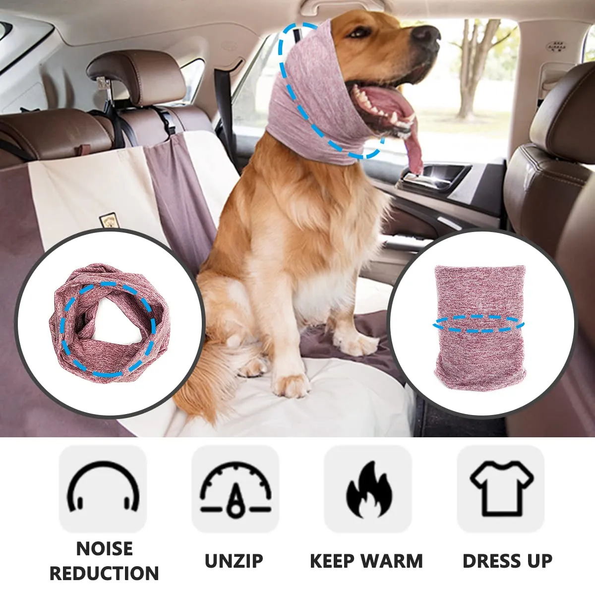 Pattepoint Snood per Gattino per Toelettatura, Scaldacollo e Orecchie, Protezione Orecchie Gattino Alleviare Ansia, Felpa Cappuccio Rosa - immagine 2